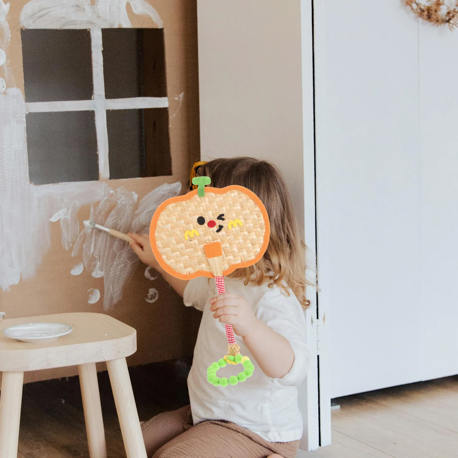 

Портативный ручной вентилятор, вентилятор из пшеничной соломы, очаровательный дизайн, охлаждение для свадеб, фестивалей, путешествий, летнего использования