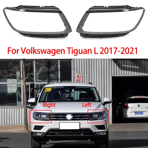 Чехлы для передних фар автомобиля Volkswagen Tiguan L 2017-2021, прозрачный стеклянный абажур, аксессуары для корпуса фары