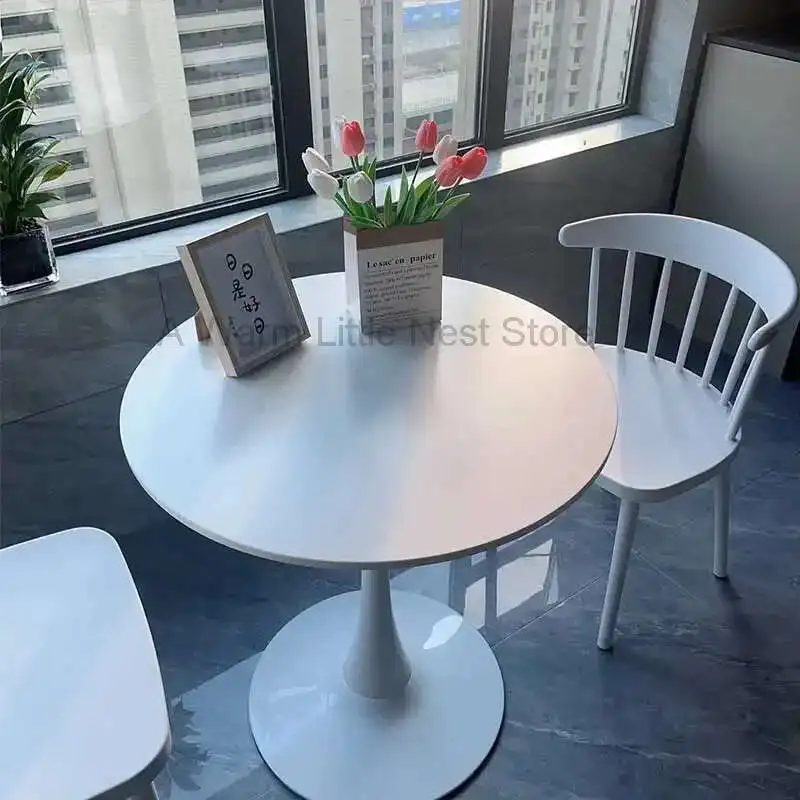 

Dining Round Coffee Table Living Room White Iron Small Basses Minimalist Coffee Tables Tea Metal Muebles Modern Nordic Furniture