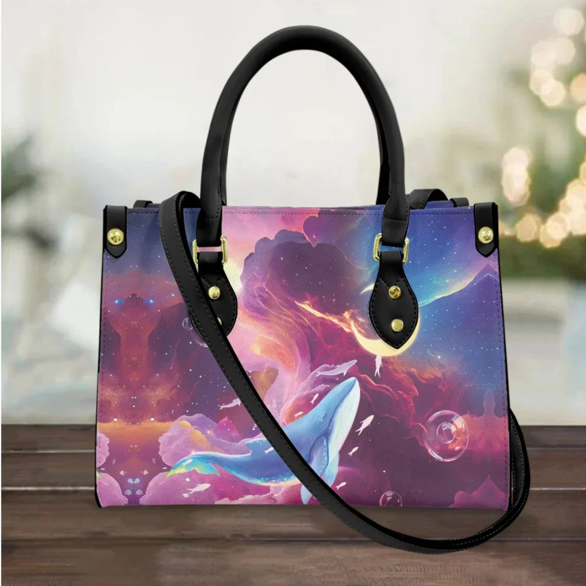 

Модная маленькая повседневная сумка-мессенджер из искусственной кожи с принтом милых дельфинов и китов, роскошный клатч на плечо, женская сумка, подарок для женщин