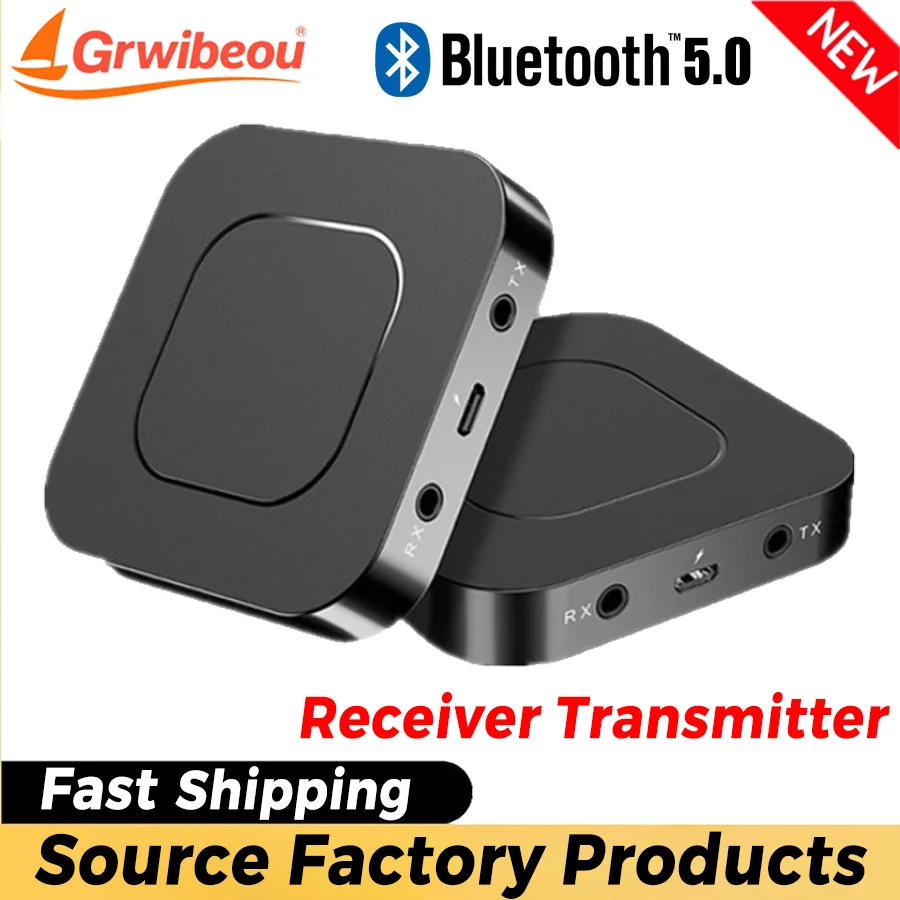 

Bluetooth 5.0 Receiver Transmitter Adapter 3.5Mm Aux Jack Wireless Audio Music Stereo Audio Adapter for Speaker PC TV Car