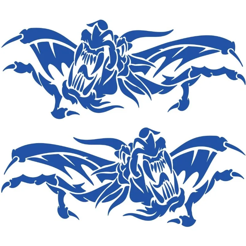 1Pair Dragon Pattern Left-Right Symmetrical Waterproof Sticker, 160×65mm for Car & Motorcycle Decor