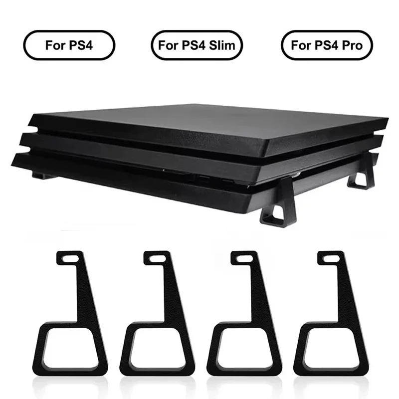 Horizontal Console Holder 4 Pcs Heighten Feet Bracket Anti Slip Base Bracket Game Machine Accessories For PS4 Slim Pro Console