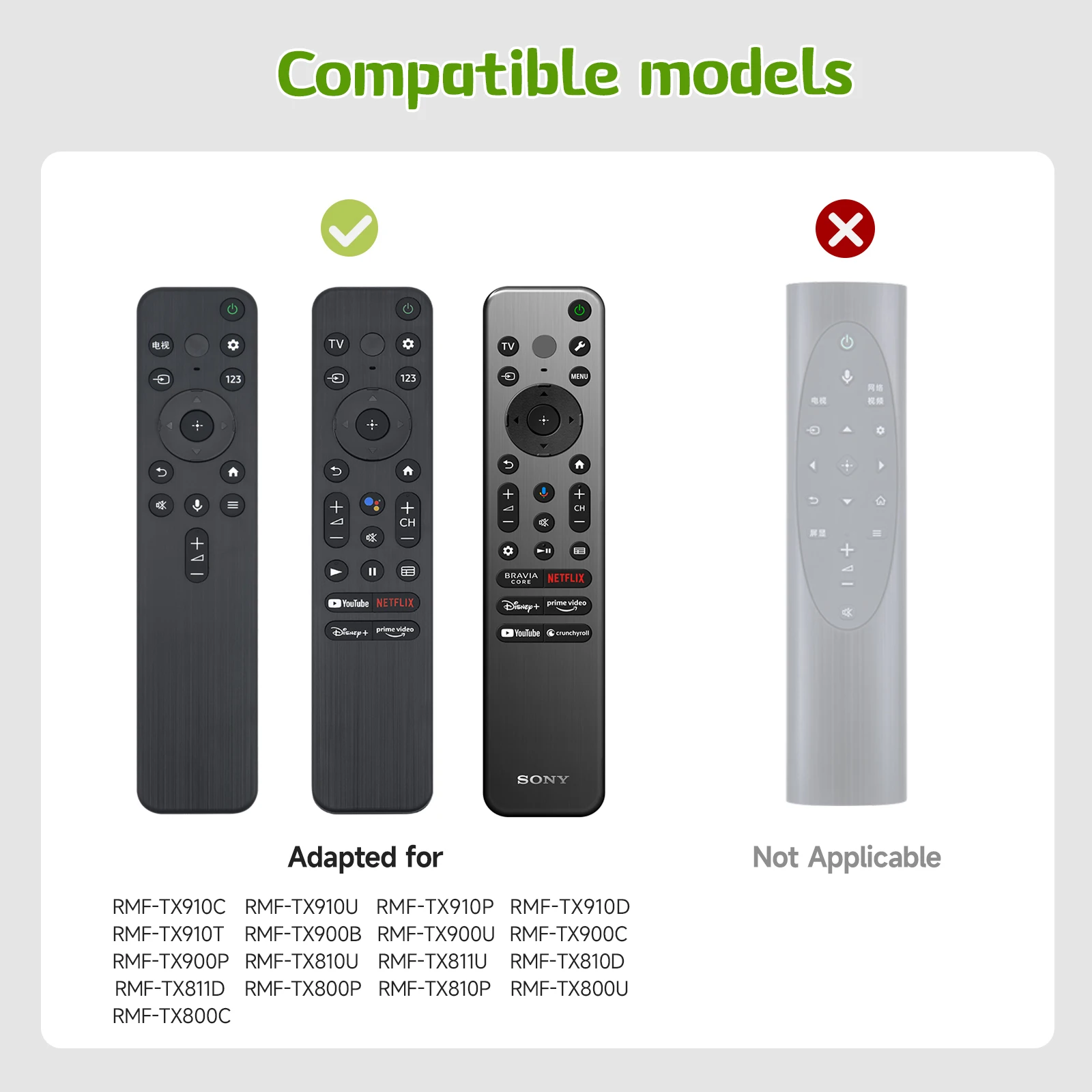 Silicone Case for 2022/2023 Sony BRAVIA XR TV RMF-TX800P/RMF-TX810U/RMF-TX900U/RMF-TX910U Remote Case for Sony TV