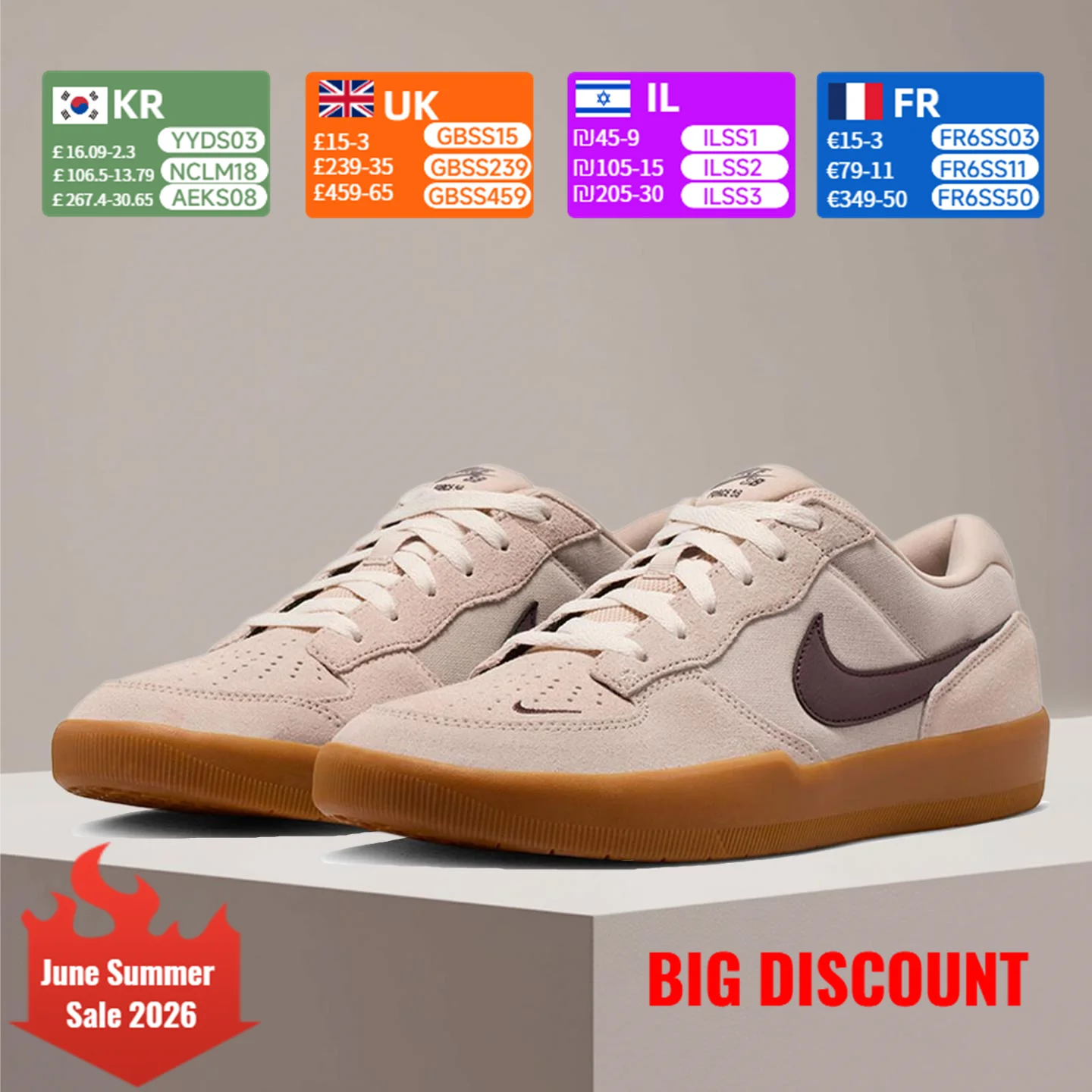 

Nike SB Force 58 Comfortable, Durable, Slip-Resistant Skate Shoes Unisex Casual Fashionable Versatile Sneakers DV5477-203