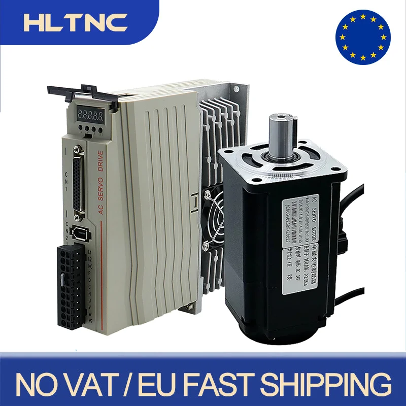 HLTNC 60 80 AST 400w 600w 750w 1kw 220V AC Servo Motor Kit With Brake And Magnetic 17Bit Absolute Encoder + T3D Driver For CNC