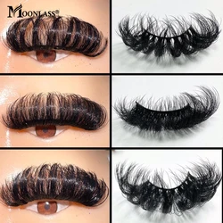 Rzęsy Mink Fluffy rosyjski pasek przedłużanie rzęs dostaw hurtowych 18-22MM fałszywe rzęsy Box pakiet makijaż D Curl rzęsy