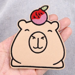 Cute Capybara Embroidery Patches For Clothing Patches For Clothes Cartoon Animal DIY Iron on Patch On Clothes Stickers