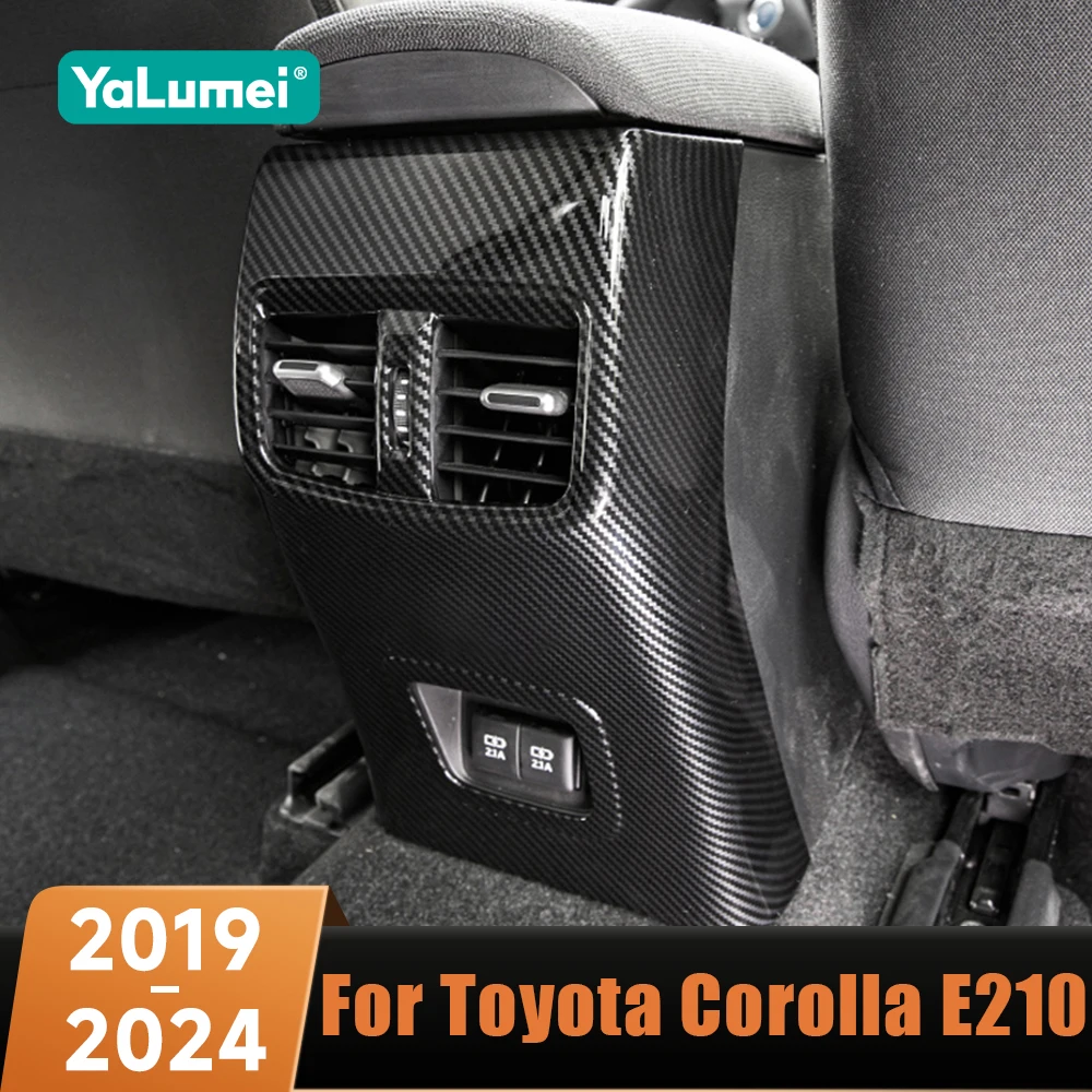 

Car Rear Air Condition Outlet Vent Frame Cover Trim Carbon Fiber For Toyota Corolla E210 2019 2020 2021 2022 2023 2024 Hybrid