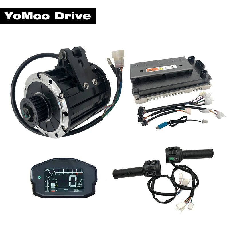 QS120 2KW Mid Drive Motor Kits With EM100 Sine Wave Controller DKD Display and T08 Multifunctional Throttle