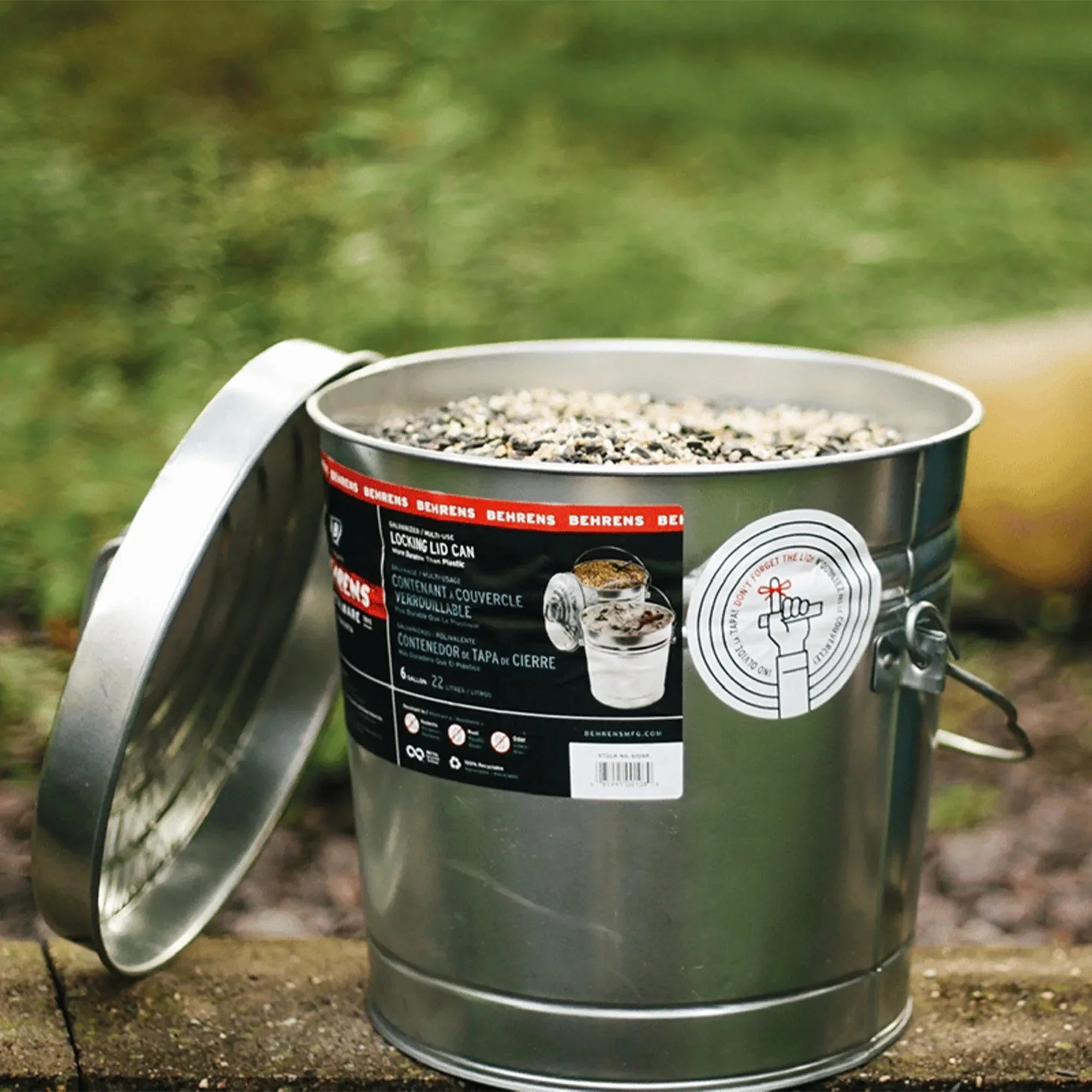 

Galvanized Steel Locking Lid Storage Can, 6-Gallon