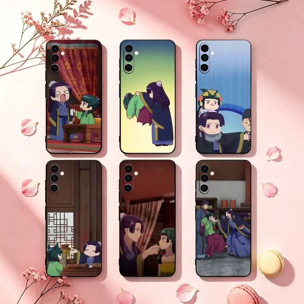 Apothecary Diaries Maomao Jinshi Phone Case Black Silicone Soft For Samsung Galaxy A73,A72,A71,A70,A53,A52,A51
