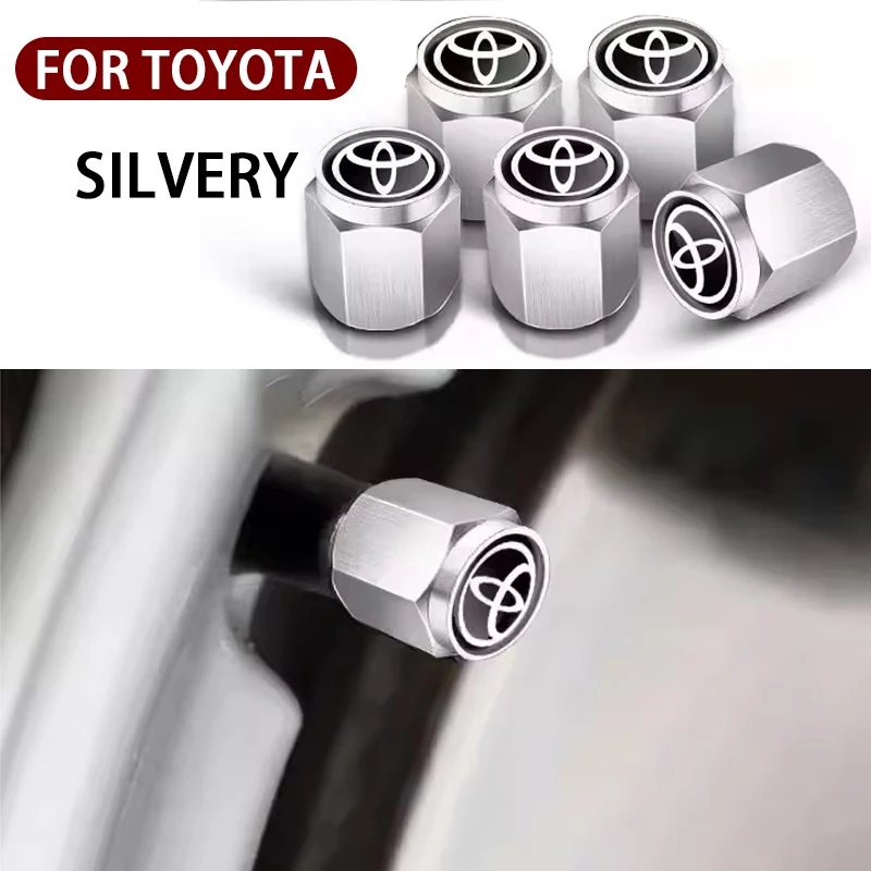 5pcs Car Tire Stem Valve Caps Dustproof Caps Cover Accessories For Toyota Hilux Aygo Yaris Ractis Corolla Camry CHR Auris Tacoma