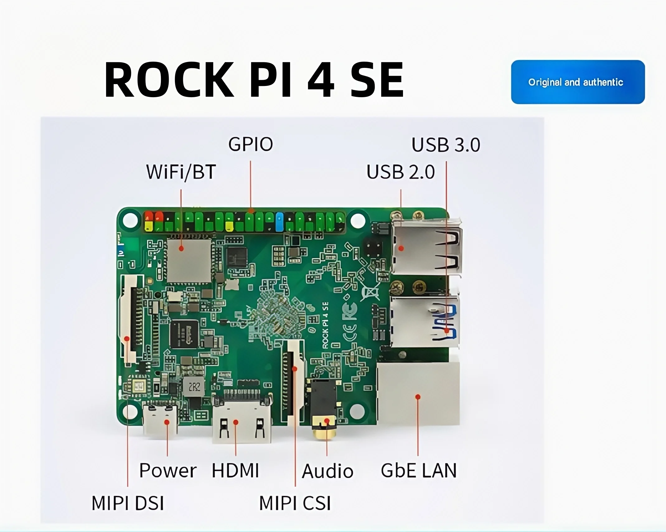 Placa de desarrollo NYROCK PI 4 SE 4GB RK3399 con wifi Bluetooth compatible con Raspberry Pi Ubuntu