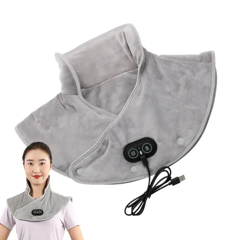 Almofada de aquecimento para pescoço e ombros envoltório aquecido com massageador e 3 configurações de calor almofada de aquecimento rápido para mulheres homens automático