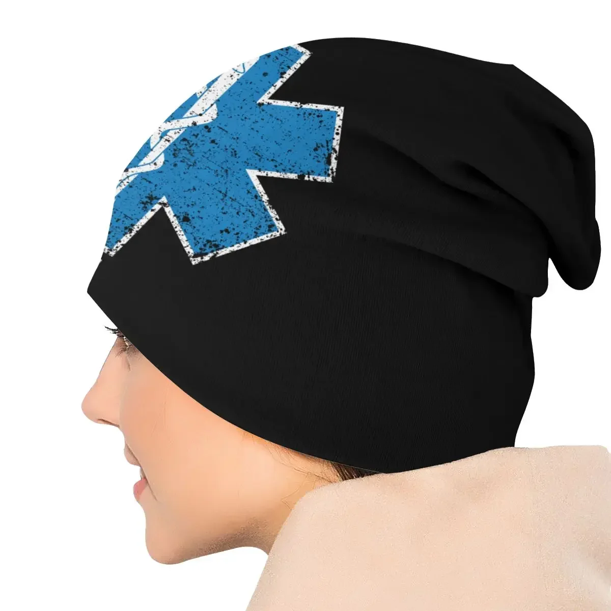 Emt Star Of Life Skullies Beanies pour hommes et femmes, bonnet chaud unisexe, bonnet de rue, bonnet d'ambulance paramédical, chapeau Ogo, hiver