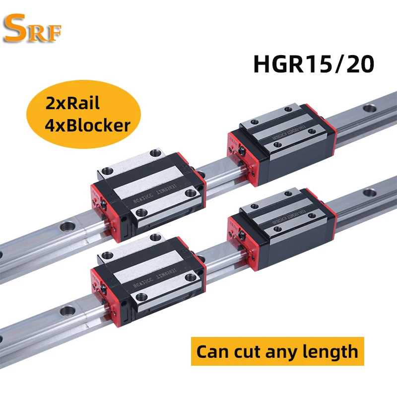 

HGR15 HGR20 15mm 20mm Square Linear Guide Rail with HGH15CA HGW15CC HGH20CA HGW20CC Carriage Block for CNC Parts