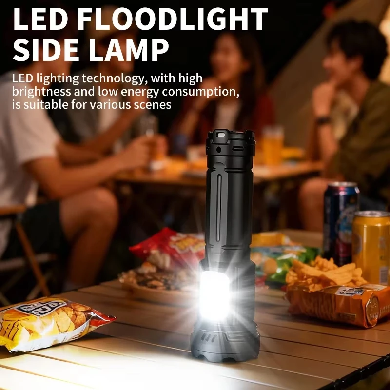 Rechargeable Led Flashlight Super Bright Portable Ultra Power Long Range Tactical Torch Lamp Outdoor Emergency Camping Lantern