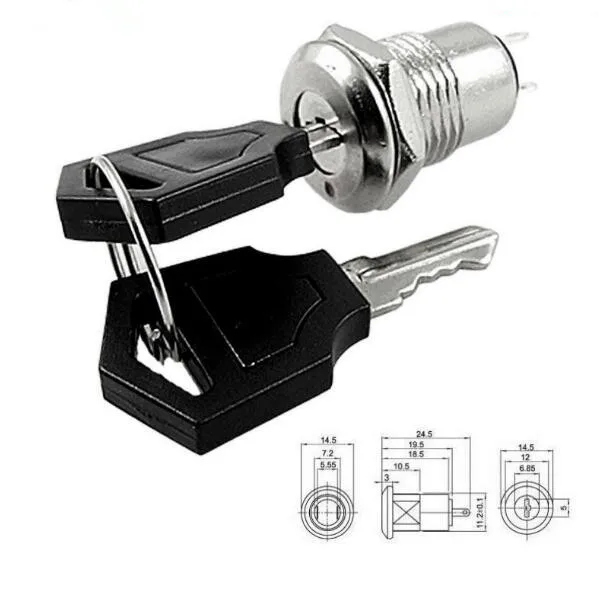 

1pcs Key Switch ON OFF Lock Switch Phone Lock Security Power Locks
