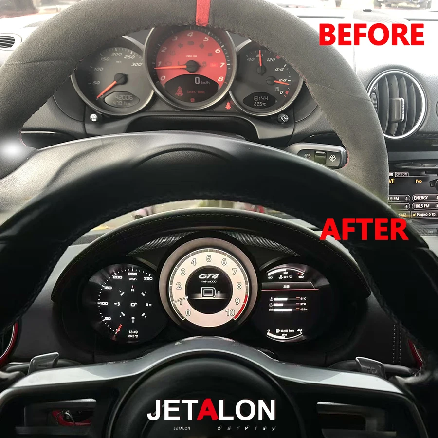 

1920*720 IPS ЖК-дисплей, цифровая панель приборной панели для Porsche 987 Boxster Cayman 2005-2012, виртуальный спидометр кабины