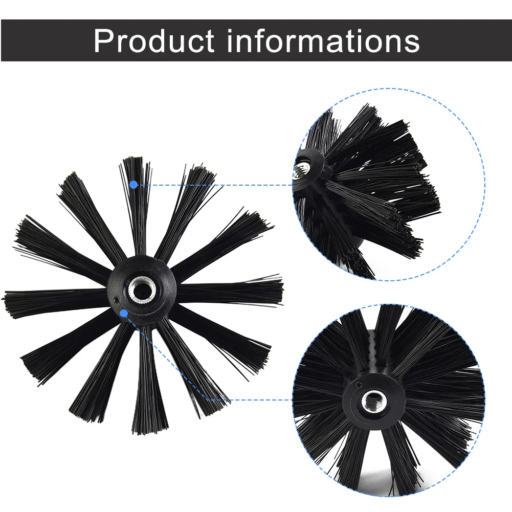 Kaminbürste 100 mm 150 mm Trockner-Entlüftungsreinigungsbürsten Kamin-Fusselentferner Borstenkopf Nylon M8-Gewinde für Haushaltswerkzeuge