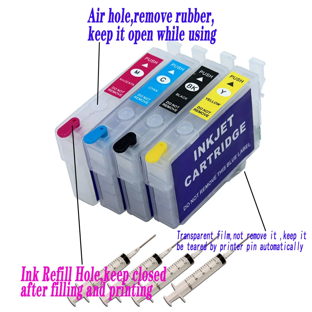 T1711-T1714 Refill Ink Cartridge For Epson Expression Home XP-103/XP-203/XP-207/XP-306/XP-406/XP-313/XP-413/XP-33/XP-403/XP-303