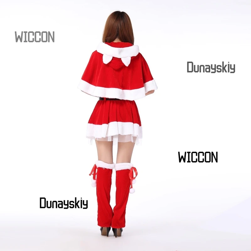 Shop1104224016 مخزن 2026 أزياء سانتا كلوز النسائية أزياء عيد الميلاد التأثيرية ملابس سانتا كلوز القطيفة #4