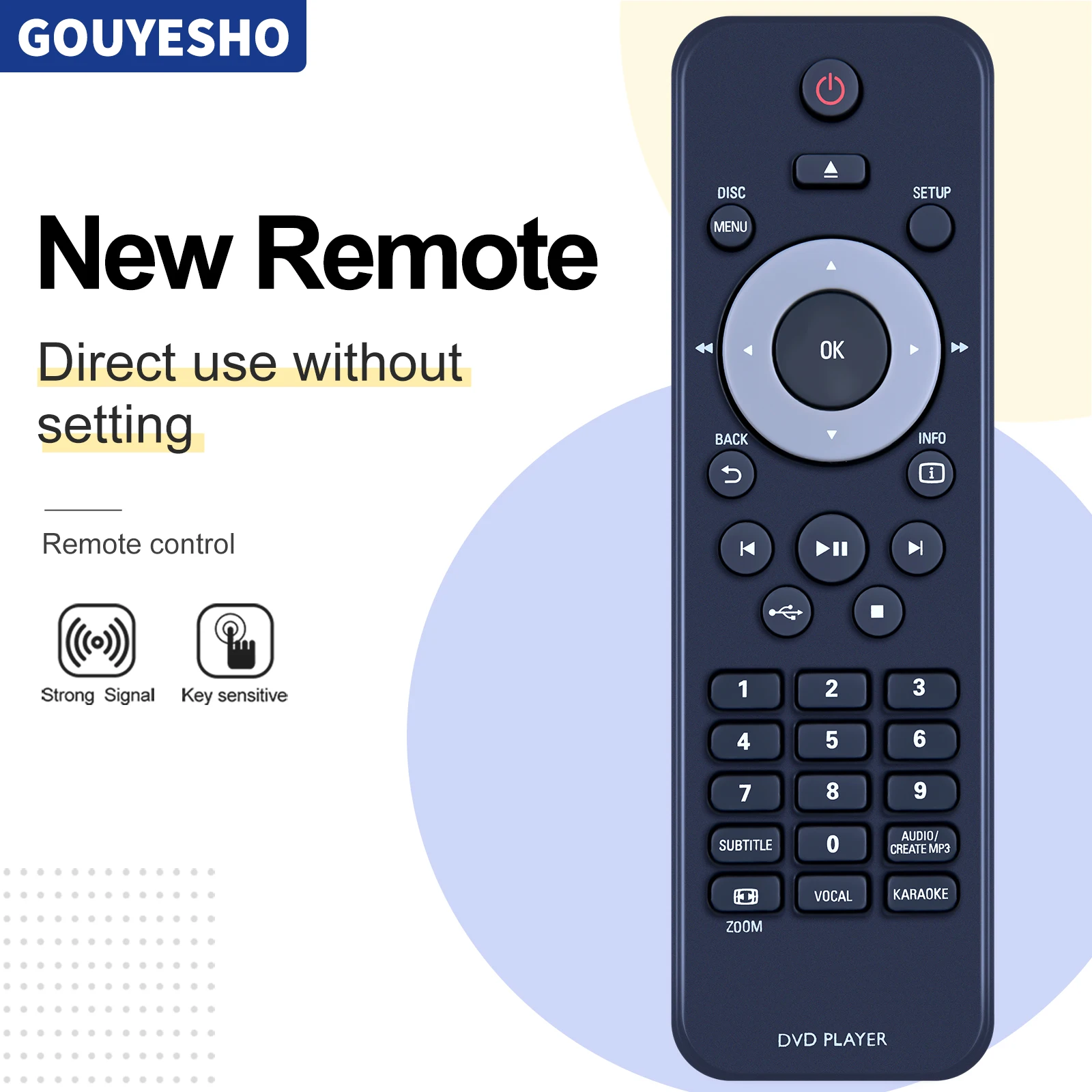 

New Remote Control for Philips DVP3020/05 55 DVP3026K/98 996510031299 DVP3960/37 RC-5360 DVD