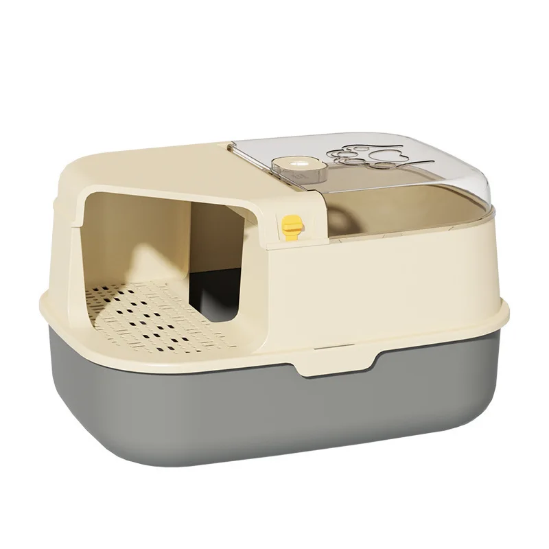 Caja de arena cerrada para gatos: control olores y anti-salpicaduras - imagen 2