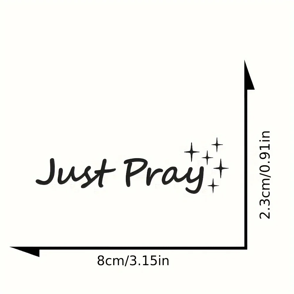 1PC Stylish Just Pray Car Sticker, Faith-Themed Decoration for Car Interior, Perfect for Religious Enthusiasts to Personalize