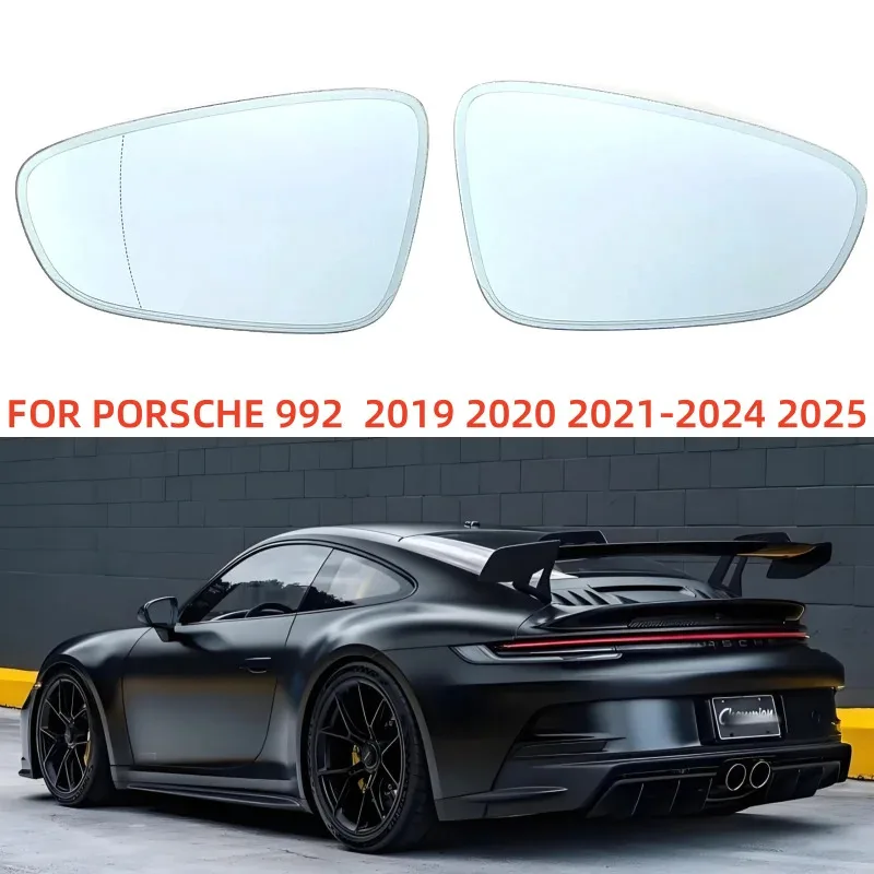 

For PORSCHE 992 Side Mirror Glass Heated Auto Dim Wide Angle 2019-2025 OE 992857521D 992857522C Replacement