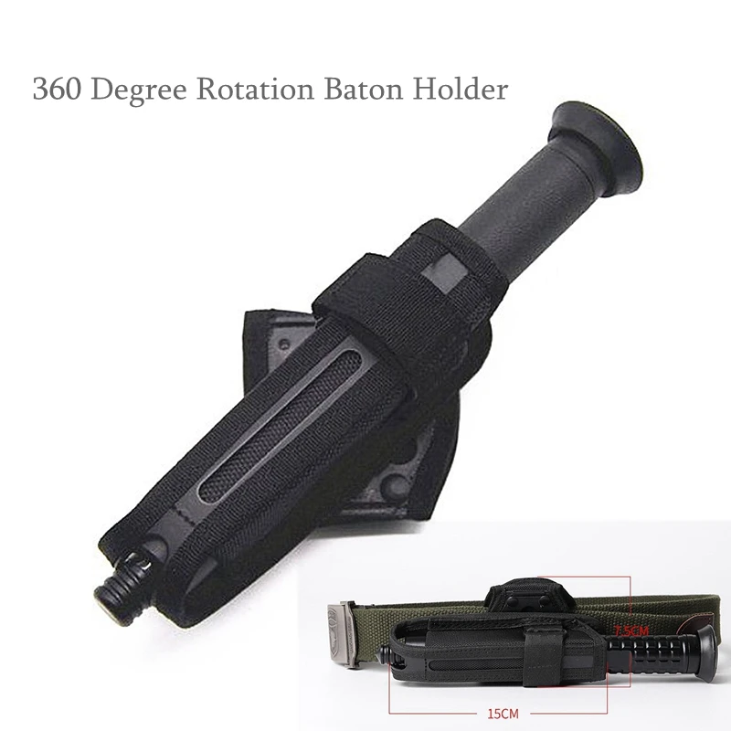 1PC Universal 360 Degree Rotation Expandable Baton Holder Stick Holster Tactical Molle Nylon Holster Duty Belt Carry Case