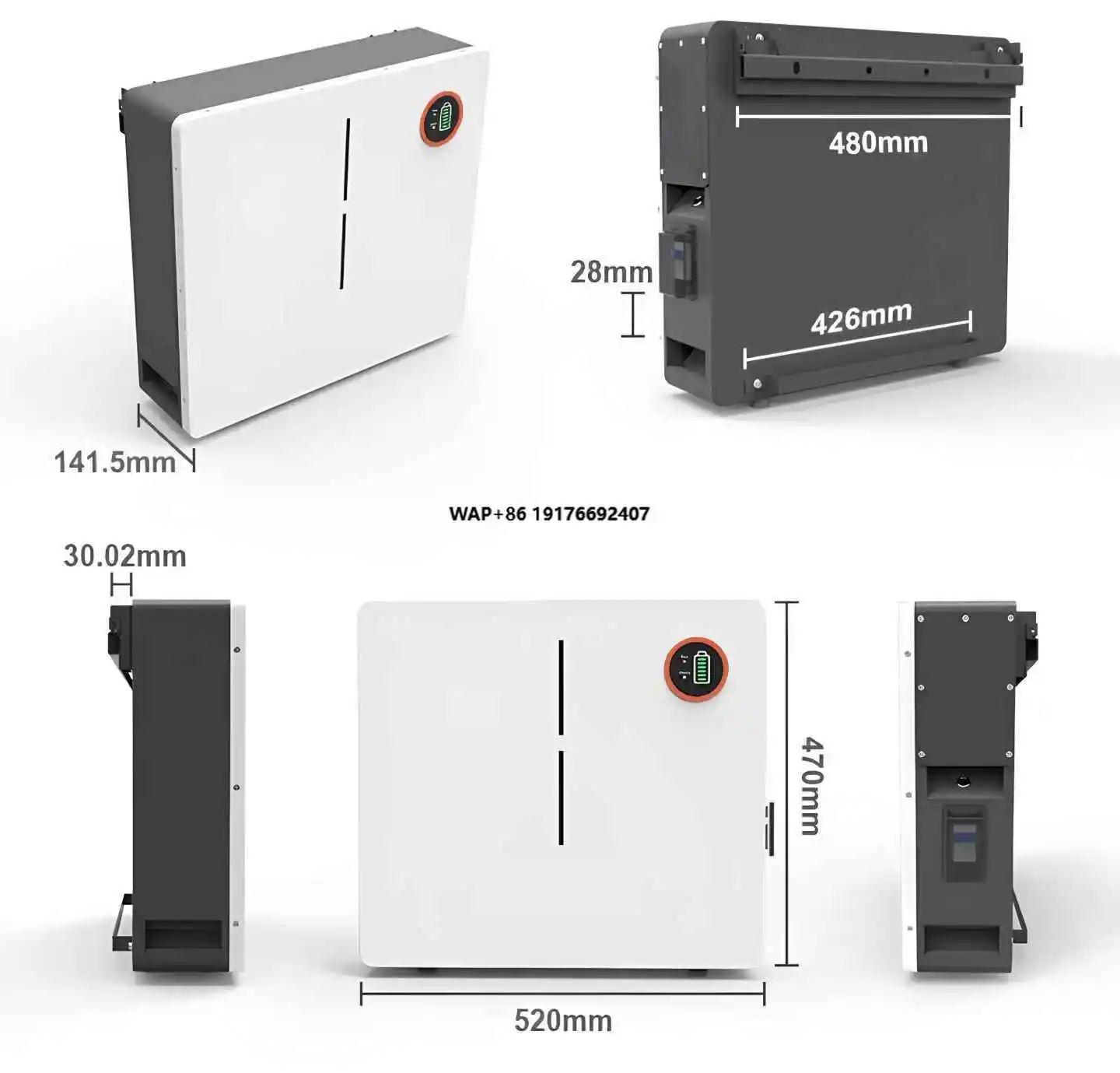 

25.6V/51.2V 100-300Ah 5-15.36KWh Wall-Mounted Lifepo4 for Powerwall Lithium Battery for Home Solar Energy Storage Off Grid