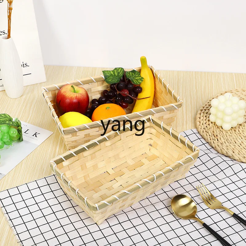 LTT rectangular bamboo basket egg storage basket handmade tray bamboo products commercial basket