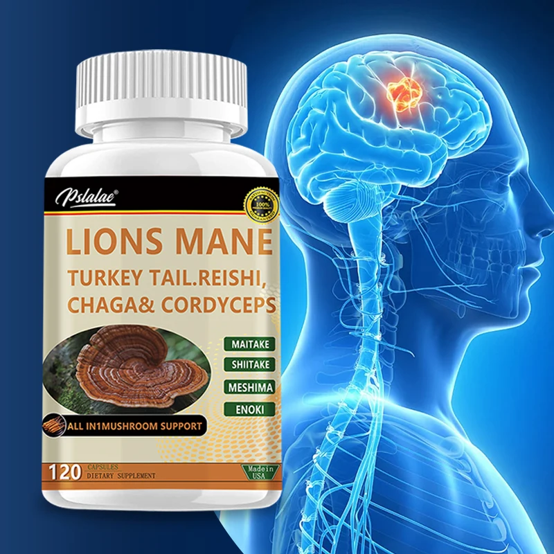 

Lion's Mane - Brain Nervous System Health and Memory Supplements Immunity Sleep Energy Mood Support