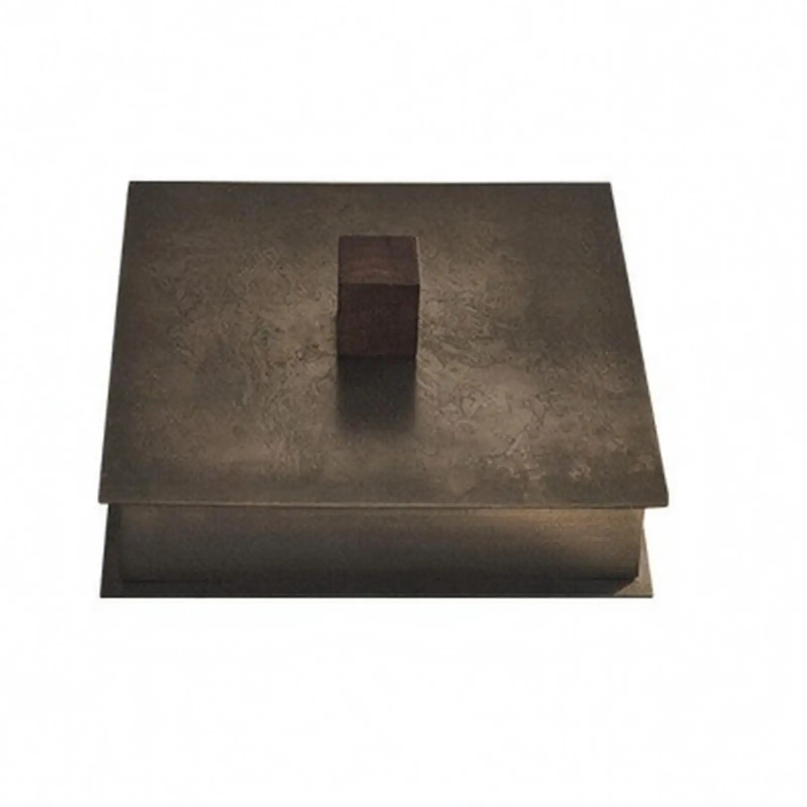 Rustic Desktop Organizer with Lid | Lidded, Metal Storage Box with Lid, Vintage,