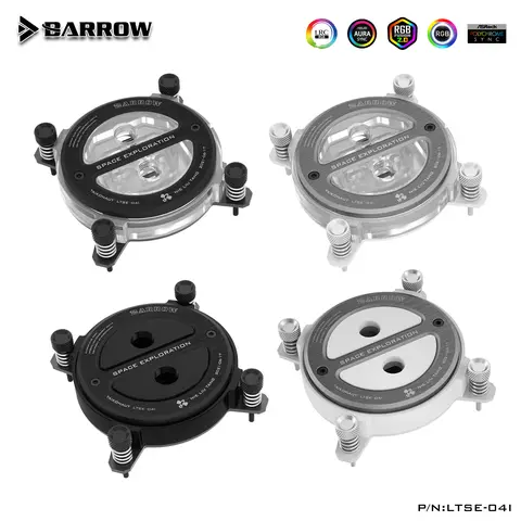 Barrow CPU 워터 블록 인텔 1150 1151 1155 1200 1700/AMD AM4 AM5 AM3 / 2011 X99/코퍼 라디에이터/지원 AURA LTSEA-04N