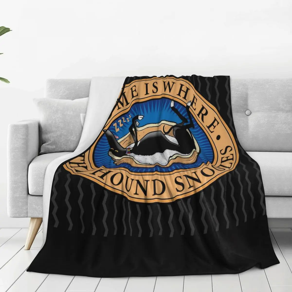 Home Is Where The Hound Snoozes Blanket Flannel Breathable Sofa Throw Blankets For Couch Bedding Office Throws Bedspread Quilt