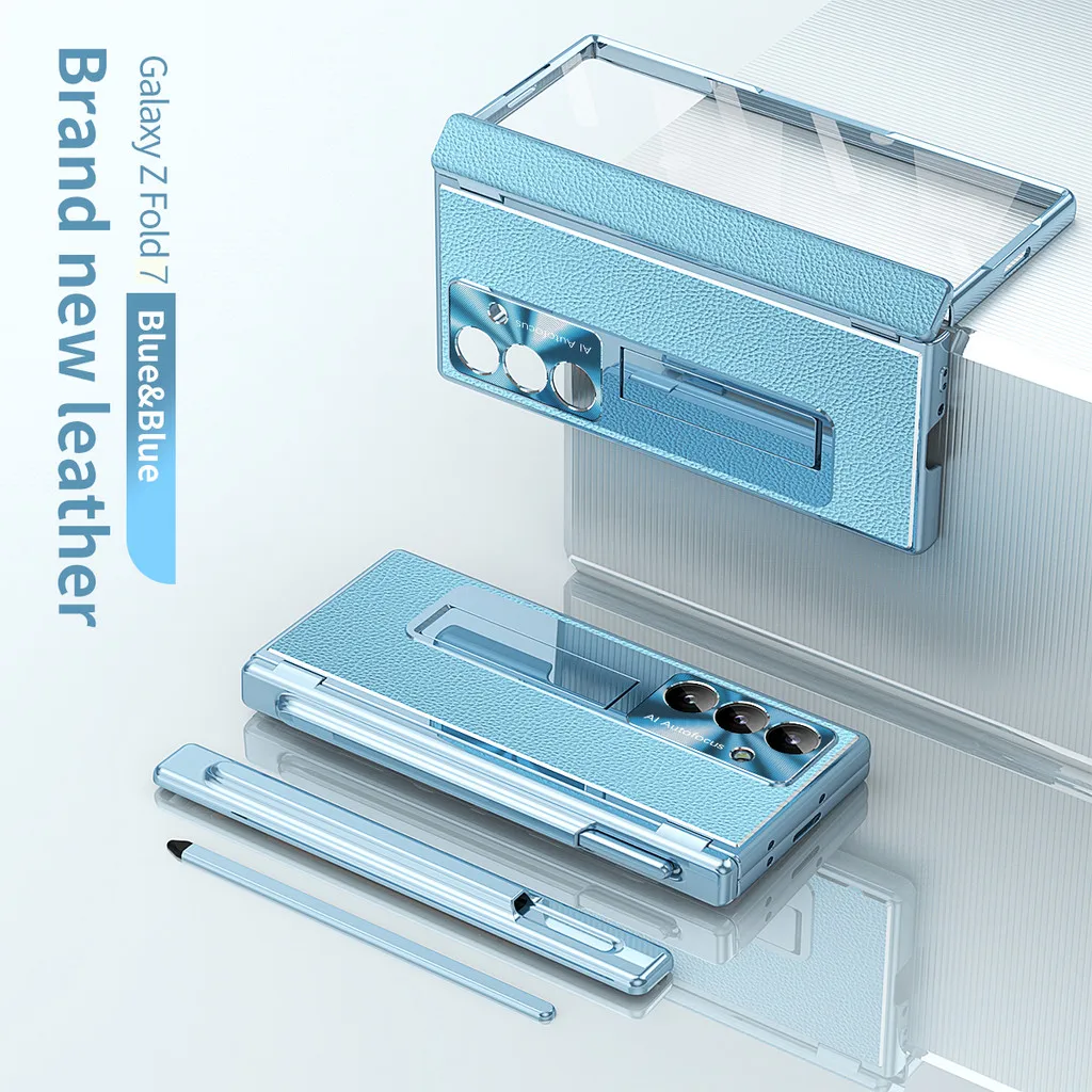 

Кожаный универсальный чехол с магнитной петлей и слотом для ручки для Samsung Galaxy Z Fold 7, 6, 5, 4, 3, 5G, 6 в 1, защитный противоударный чехол