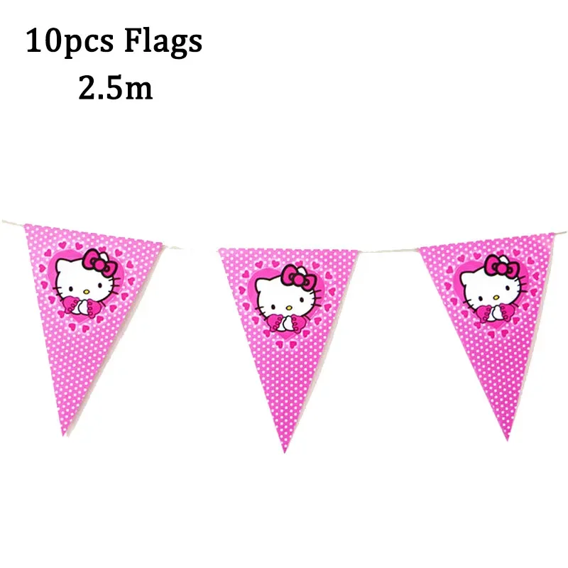 Decorazioni di compleanno Set di stoviglie usa e getta cartone animato rosa gatto piatti di carta Banner tovaglioli ragazza bambini gatto festa di