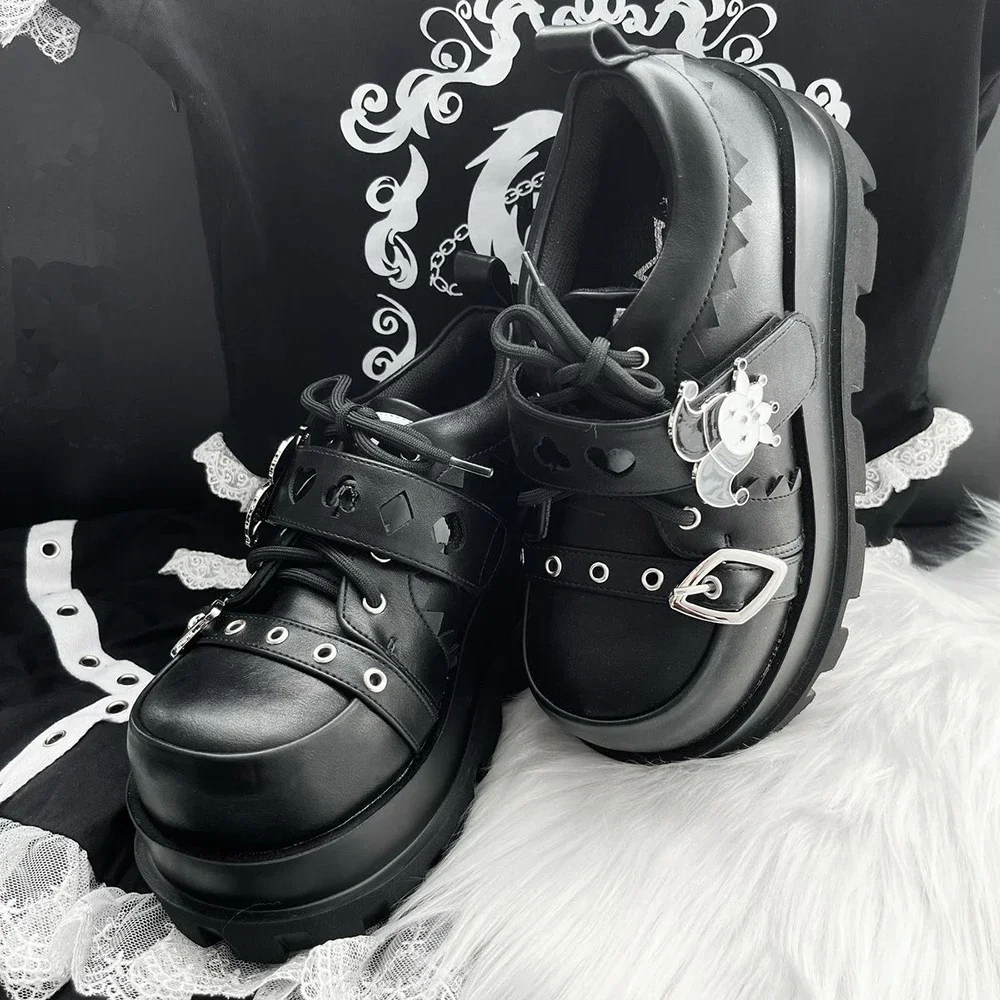 2025 NIEUWE gotische platformschoenen Lolita Poker Joker Clown decoratie liftschoenen vrouwelijke Street Style meisjes Halloween cadeau