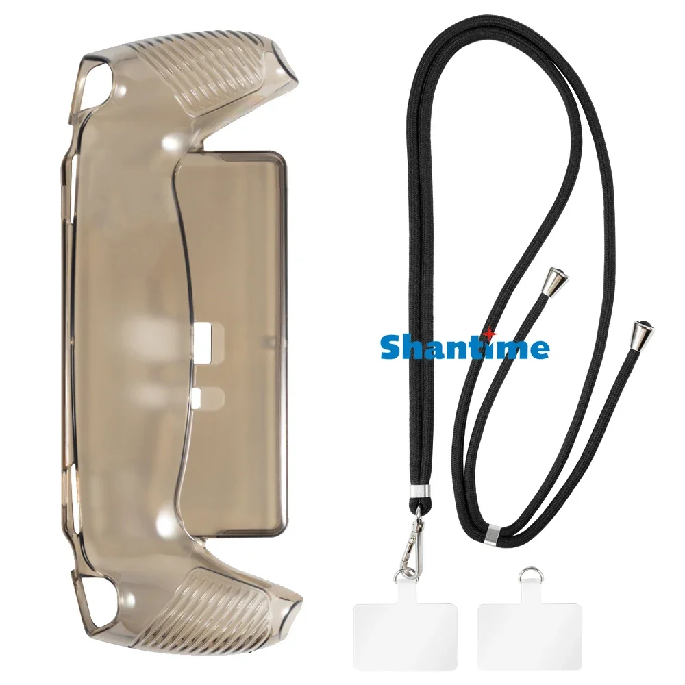 Suitable for Sony PlayStation Portal Case + Ajustable Neck/Crossbody Lanyards and Spacers, Silicone TPU Cover with Soft