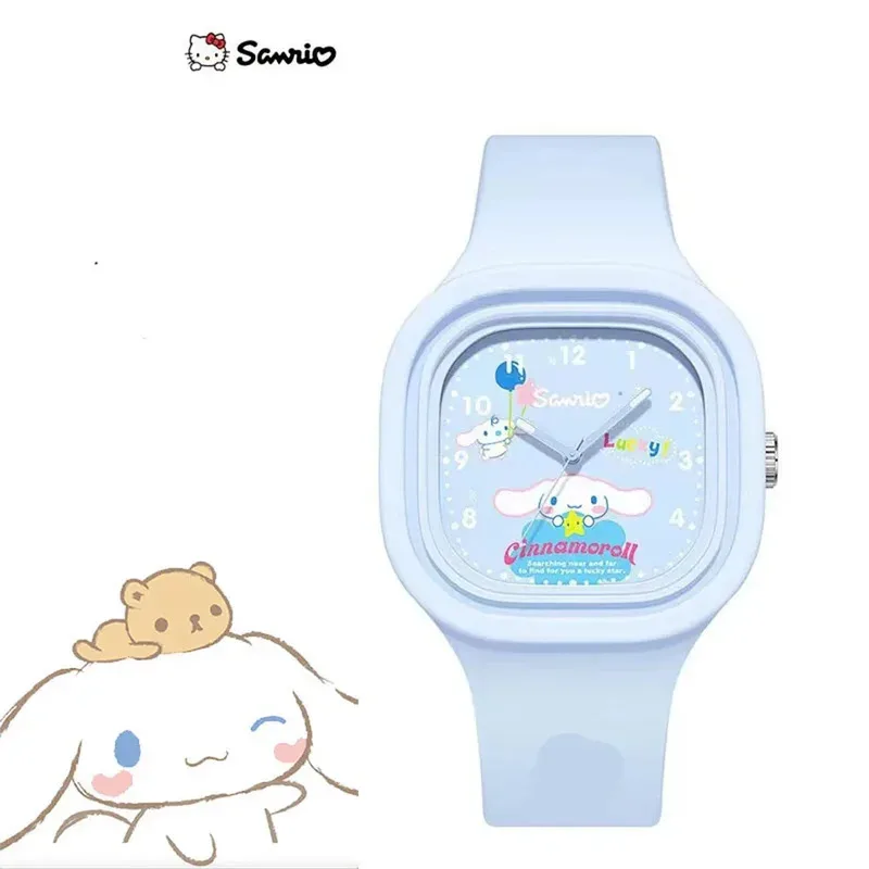 Sanrio Kuromi Hello Kitty Orologio per bambini Cinturino in silicone Orologio da polso per bambini Orologio con melodia di cartone animato Regali di compleanno per bambini