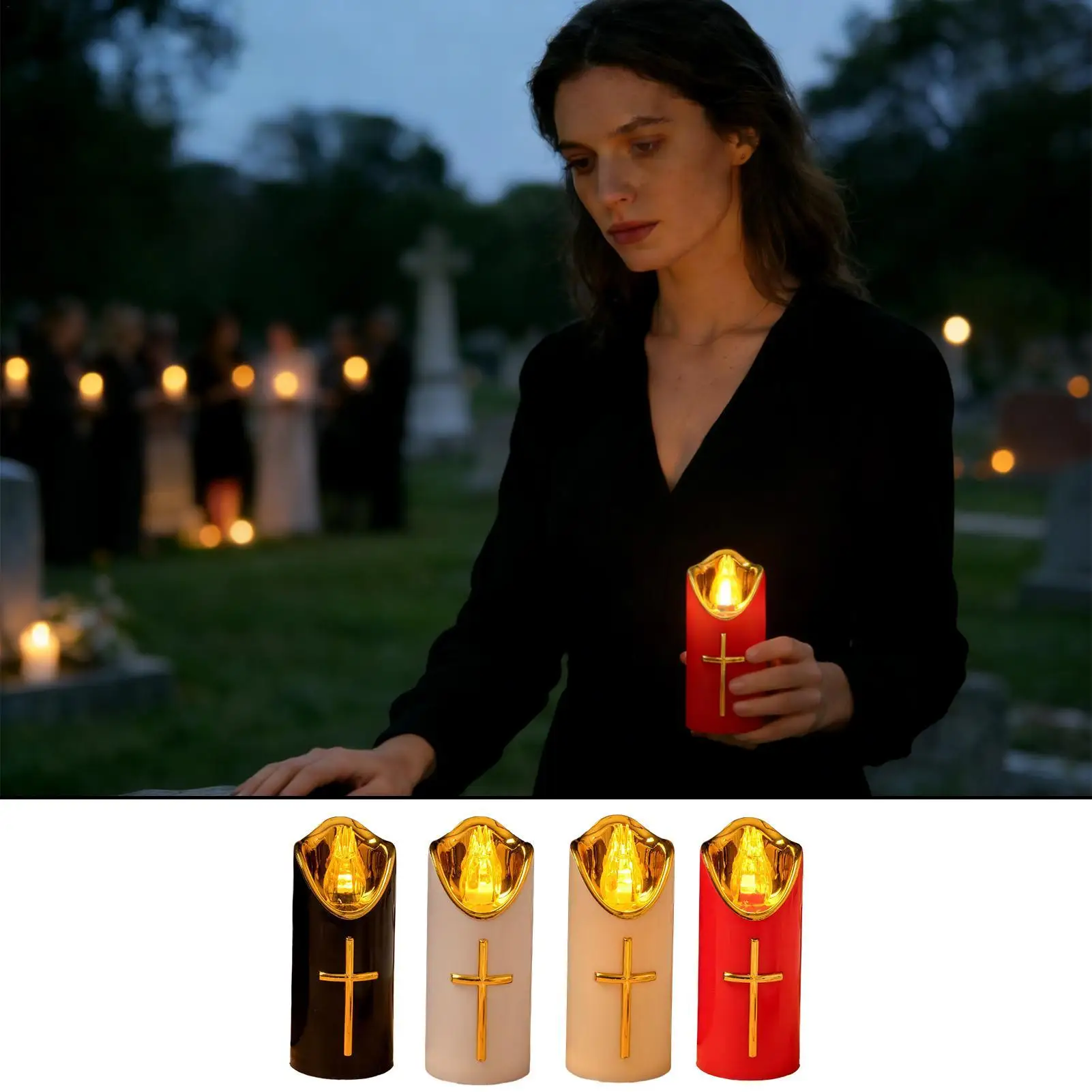 Portable Realistic Flame Candles Decor Electric Candles Battery Operated Creative Waterproof Battery Operated Candle With Lamps