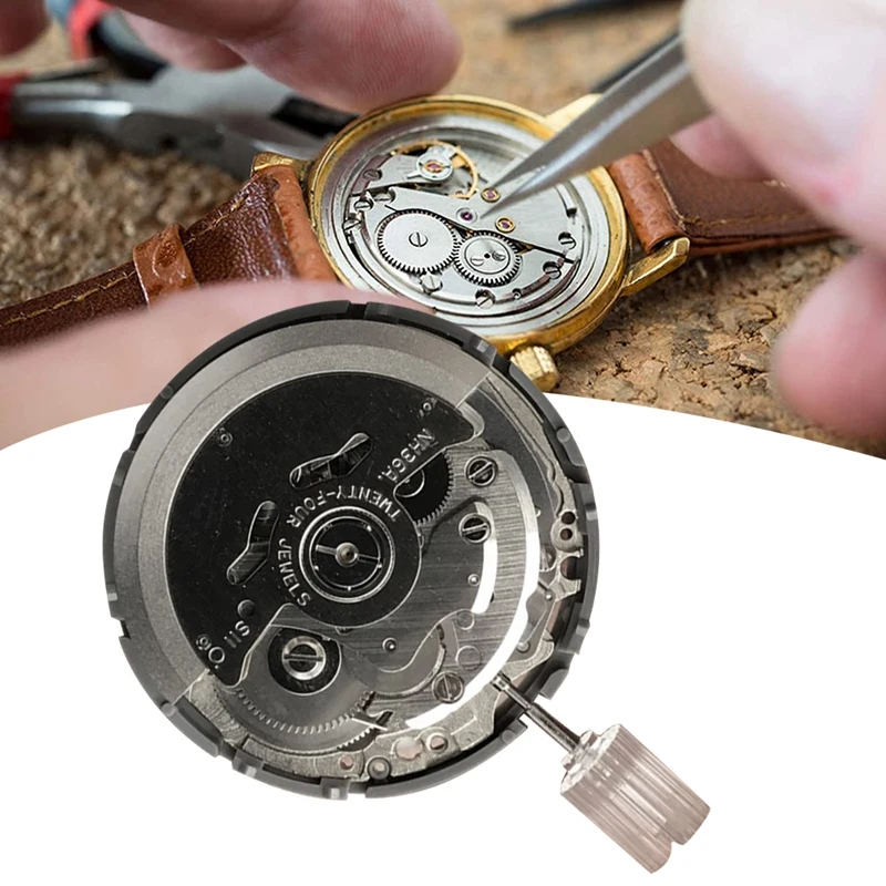 NH36/NH36A Movement With Steel Stem+Week Dial+Calendar Dial+Needle Automatic Watch Movement