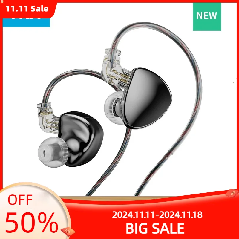 TRN MT5 Earphones  Dual Dynamic Driver In-Ear Monitors Headphones