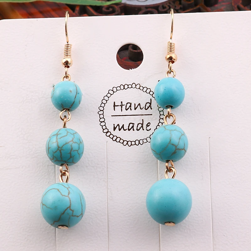 Bohemian Turquoise Drop Earrings for Women Girls Party Holiday Jewelry Gifts