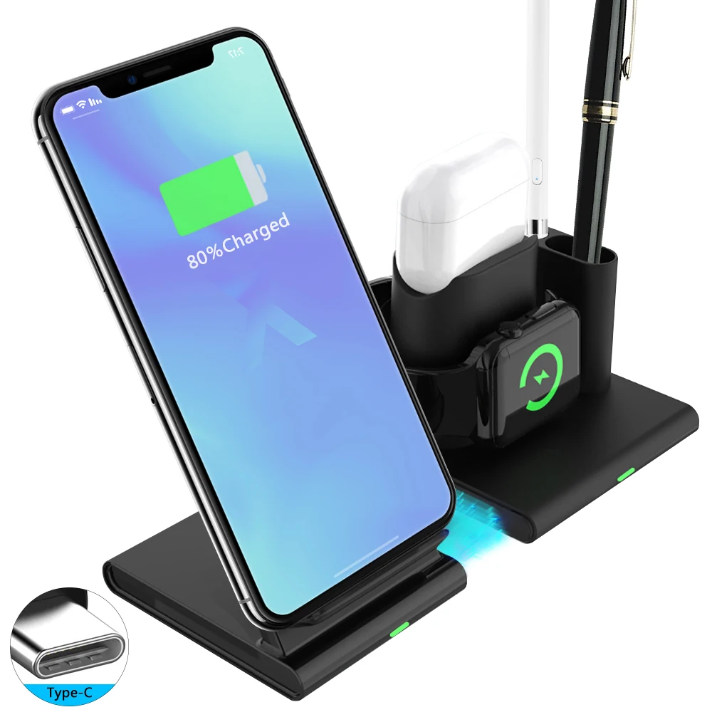 

15W Wireless Charging Stand Holder Qi Induction Charger For Samsung Galaxy S20 iPhone 13 12Pro Max iWatch Airpods Pro