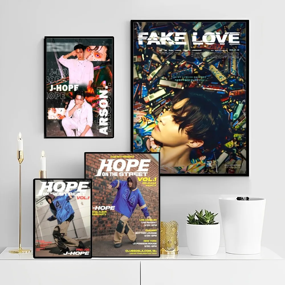 J-Hope -Arson Kpop Good Quality Prints and Posters Waterproof Paper Sticker Coffee House Bar Posters Wall Stickers