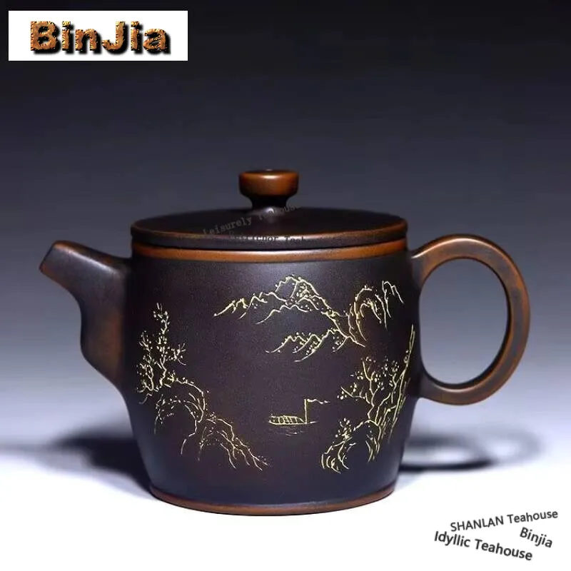 

200ml Guangxi Qinzhou Nixing Pottery Teapot Handmade Change Kiln Tea Pot Beauty Tea Infuser Raw Ore Mud Kettle Chinese Tea Set